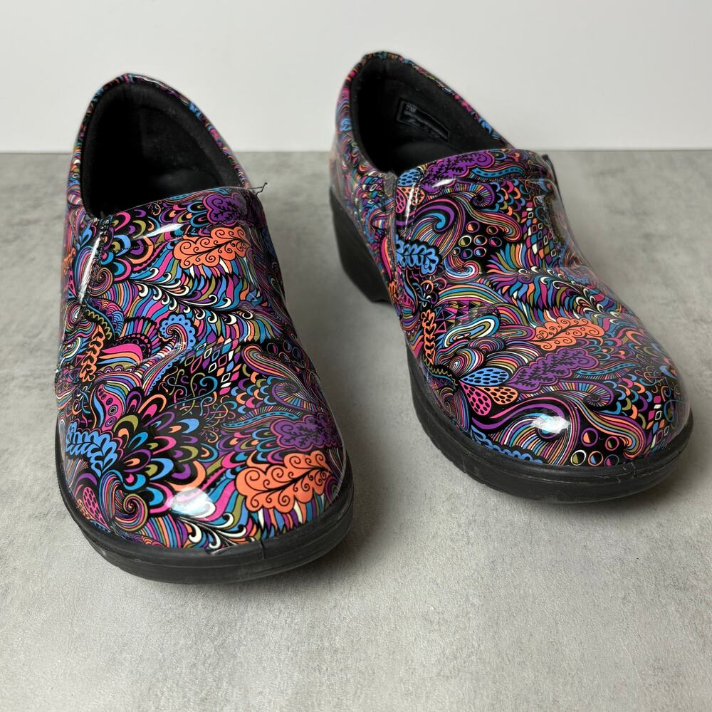 Easy Works Tiffany Women's Slip-Resistant Clogs Bright Pop Patent Color Size 7M